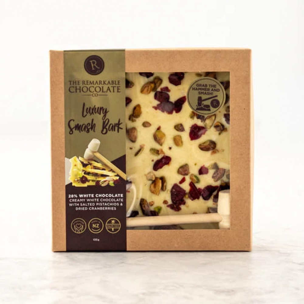 新西兰Sweet Moments香脆碎片巧克力 —榛子 & 蔓越莓风味 135g 趣味敲打设计