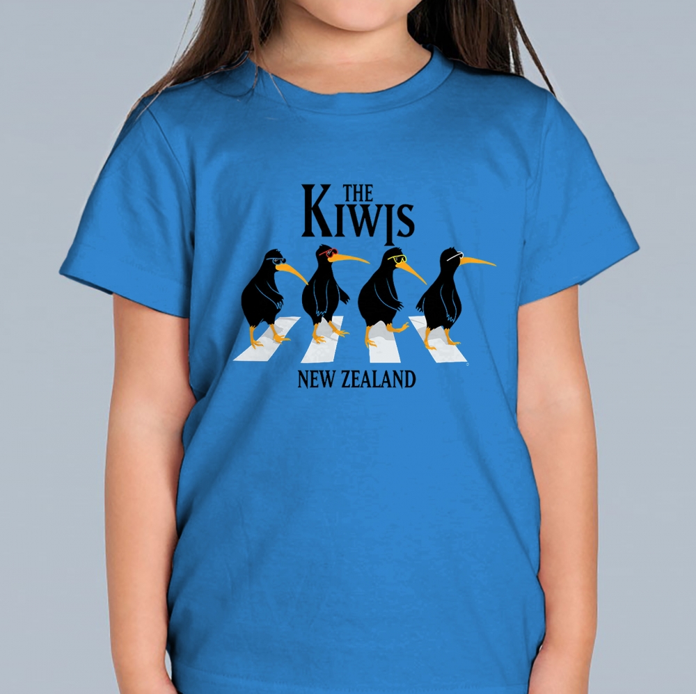 新西兰儿童 The Kiwis 蓝色印花 T 恤