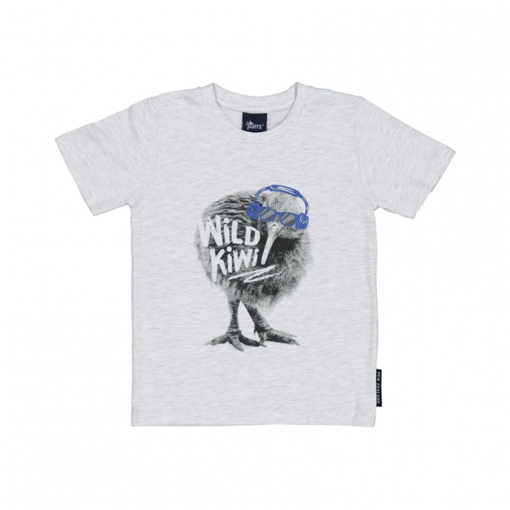 【儿童T恤】 新西兰儿童 Wild Kiwi 奇异鸟T恤（麻灰灰色）