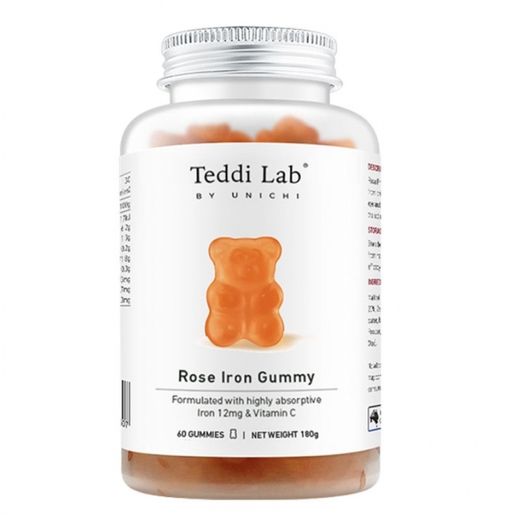 Teddi Lab  by Unichi 玫瑰富铁小熊软糖 60粒