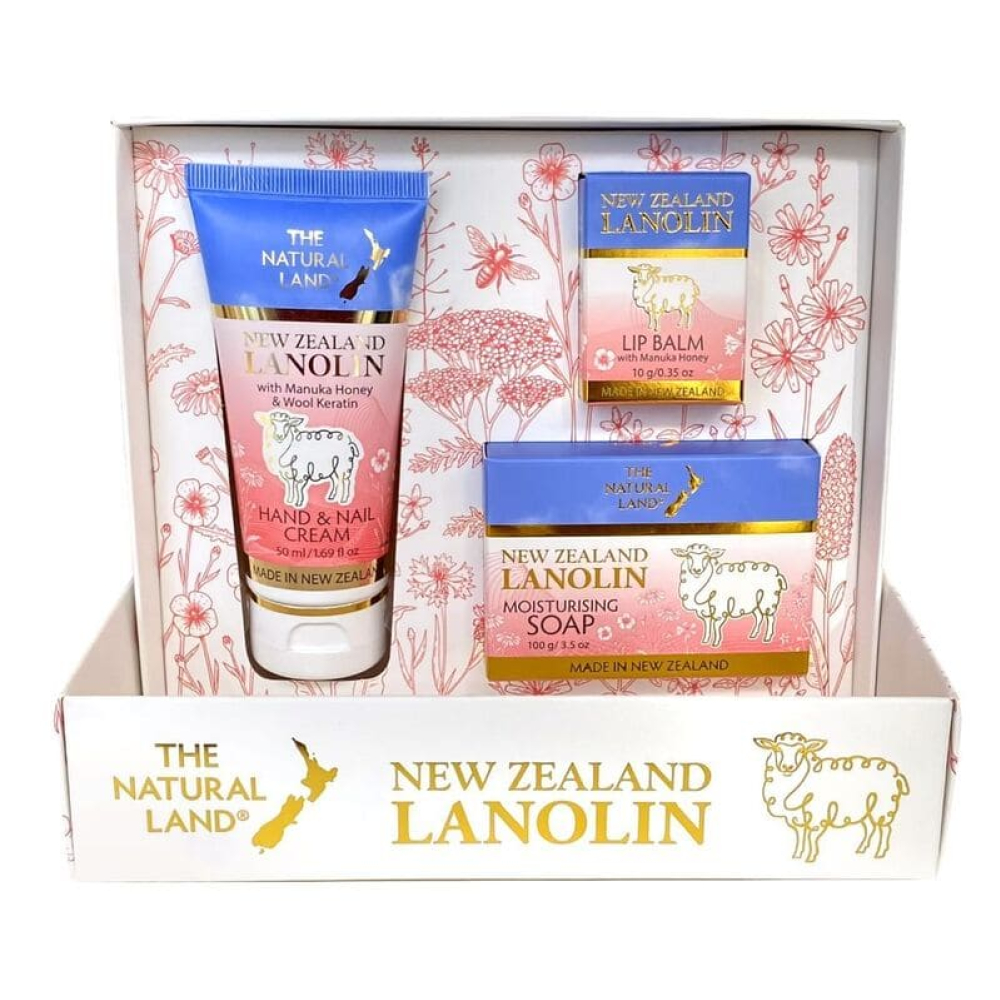 The Natural Land 绵羊油护肤礼盒 3件套（护手护甲霜/润唇膏/润肤皂）
