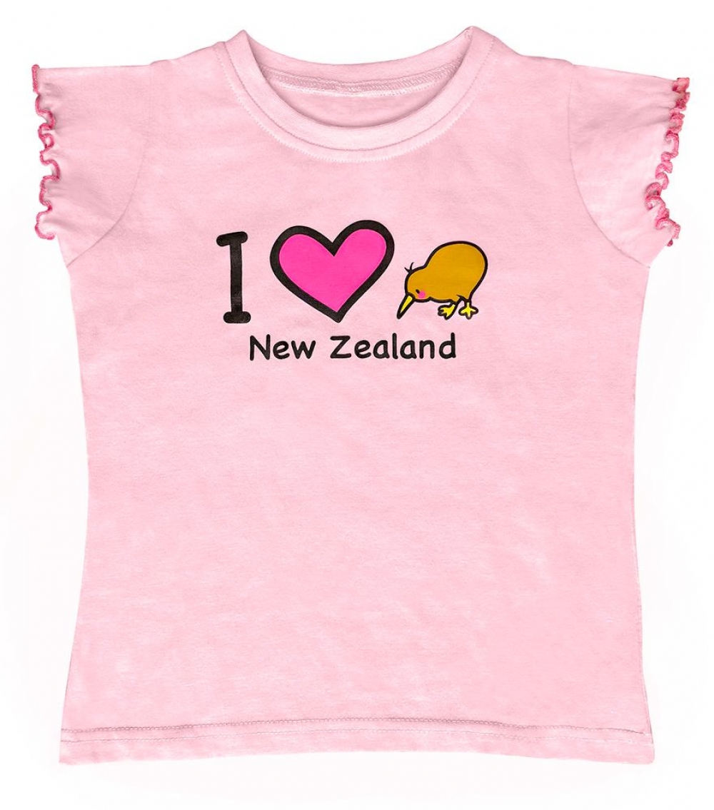 【儿童T恤】 新西兰儿童 I Love Kiwi 我爱奇异鸟主题T恤（可爱粉色）