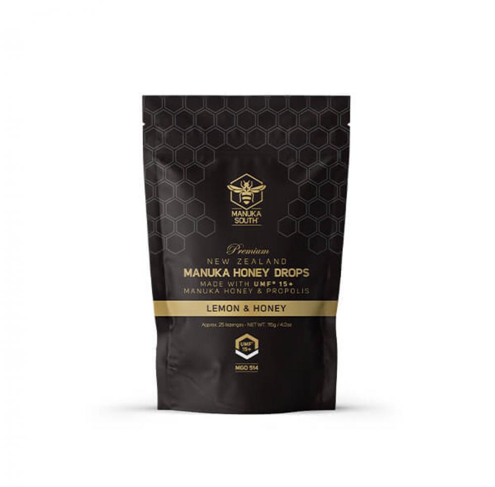 【同品牌满1000纽币送5+麦卢卡蜂蜜】 Manuka South 蜂胶蜂蜜润喉糖 柠檬味 25 粒