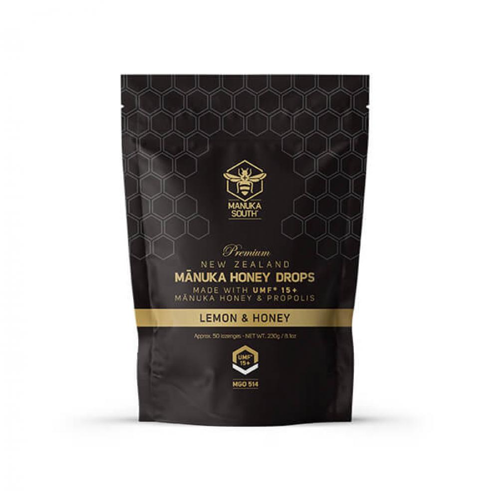 【同品牌满1000纽币送5+麦卢卡蜂蜜】 Manuka South 蜂胶蜂蜜润喉糖 柠檬味 50 粒