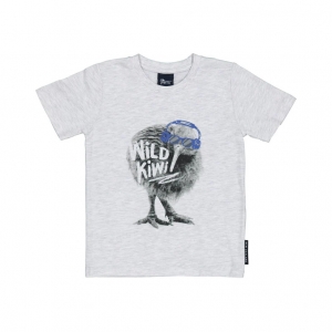 【儿童T恤】 新西兰儿童 Wild Kiwi 奇异鸟T恤（麻灰灰色）