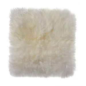 Auskin 羊皮方形靠垫 40cm｜象牙白色