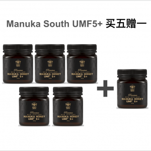 【同品牌满1000纽币送5+麦卢卡蜂蜜】 【买五赠一】Manuka South麦卢卡蜂蜜5+ 250克*6瓶