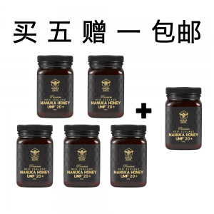 【同品牌满200纽币送15+口腔喷雾】 【买5送1+包邮】Manuka South麦卢卡蜂蜜 UMF20+ 500克装*6瓶