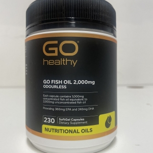 【同品牌买4赠1】 GO Healthy 2,000mg 深海无腥鱼油 胶囊 230粒