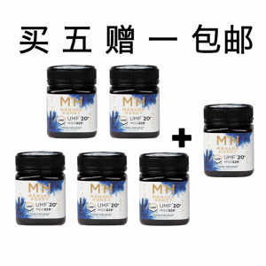 【买5送1+包邮】M&H 麦卢卡蜂蜜 UMF20+ 250g 6瓶装