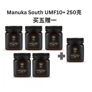 【买五赠一】Manuka South 麦卢卡蜂蜜 UMF10+ 250克*6瓶