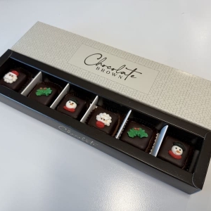 新西兰巧克力焦糖圣诞礼盒  手工制作 （6块装不同设计的巧克力）